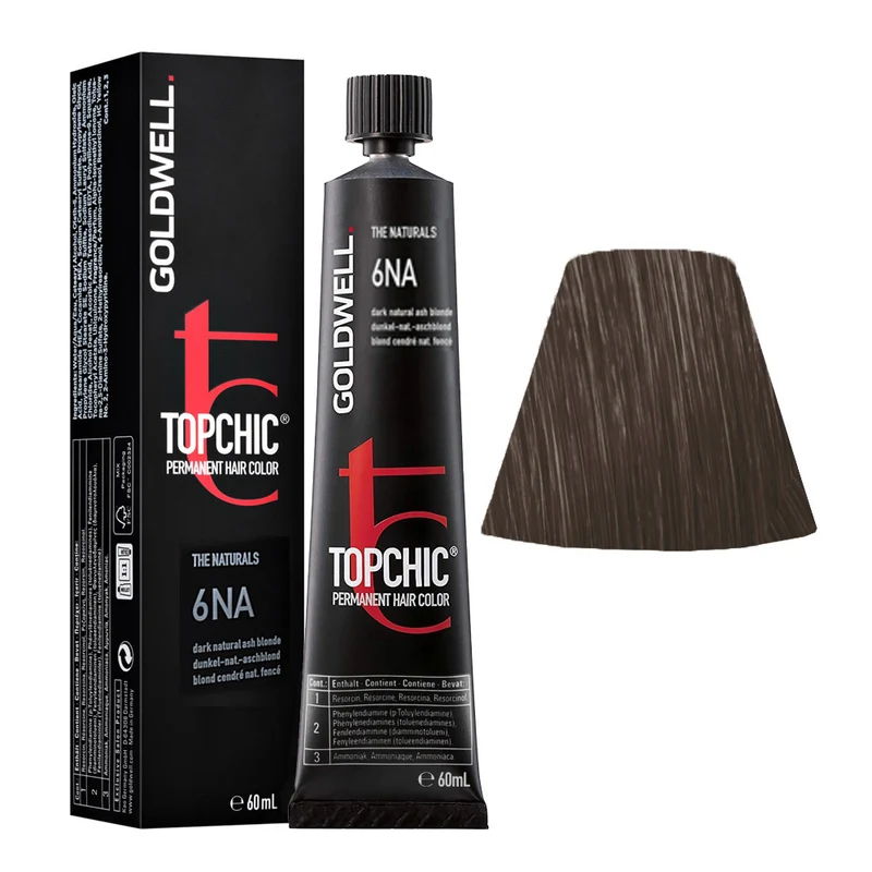 Goldwell Topchic Tube 6NA Blond Cendré Naturel Foncé 60ml - coloration permanente en tube