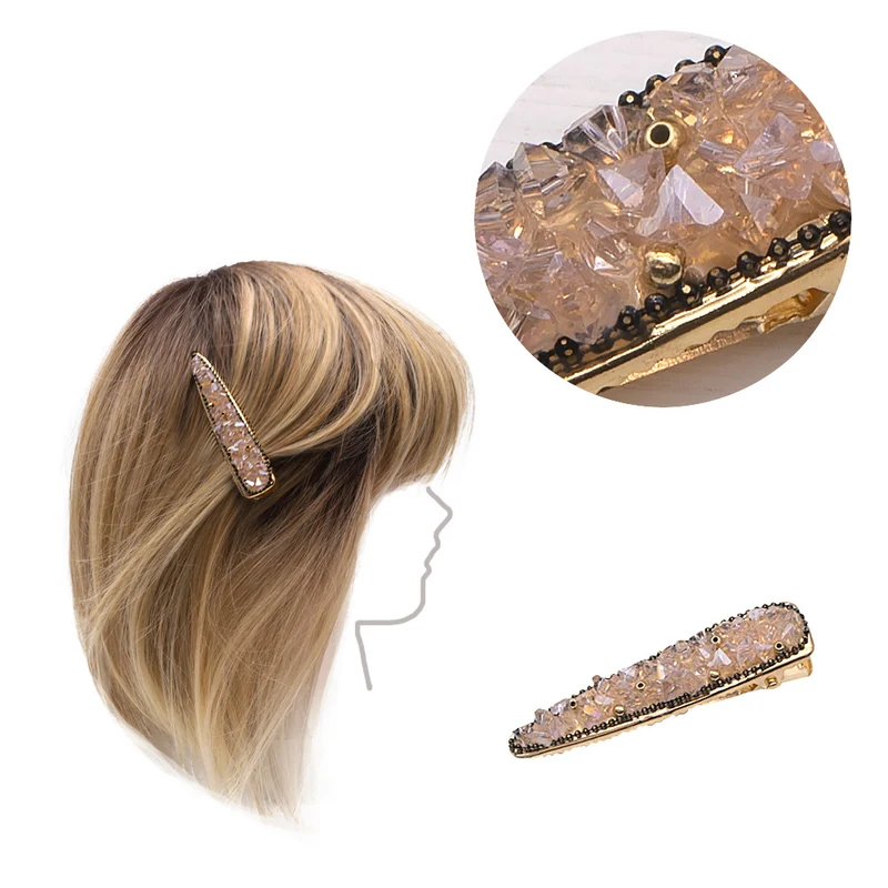 VIAHERMADA Barrette à cheveux avec perles de verre rose