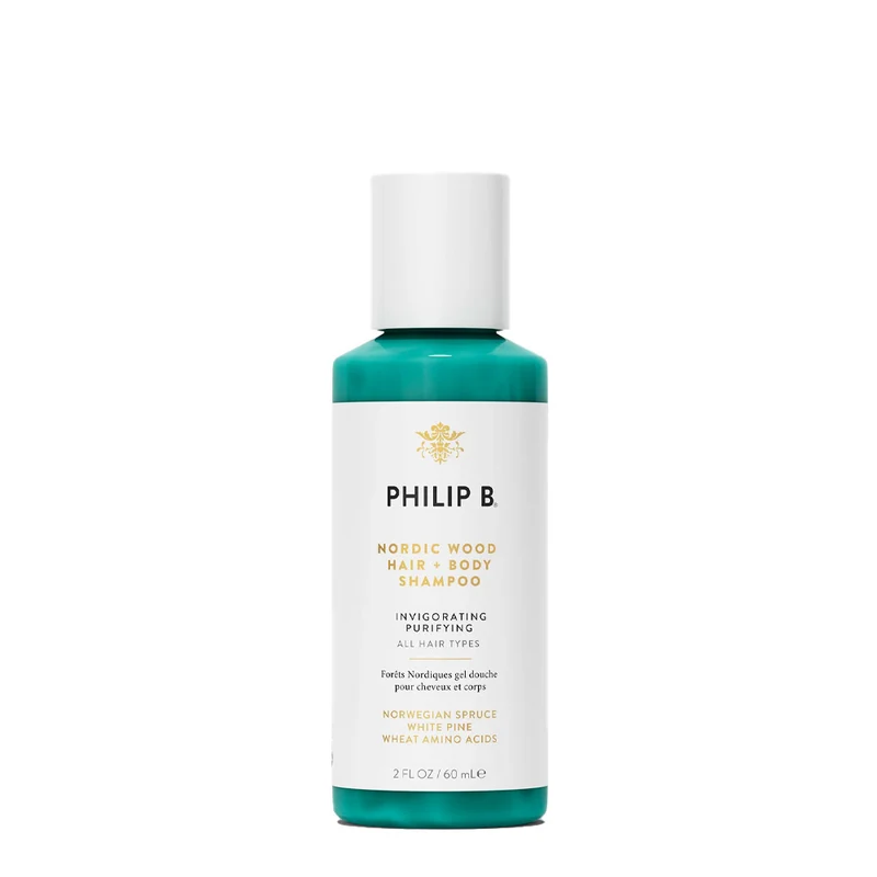 Philip B Nordic Wood Hair + Body Shampoo 60ml - shampooing douche hydratant