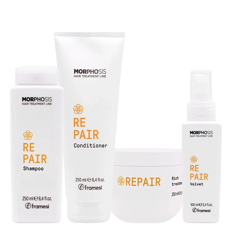 Framesi Morphosis Repair Shampoo 250ml Conditioner 250ml Rich Treatment 250ml Velvet 100ml