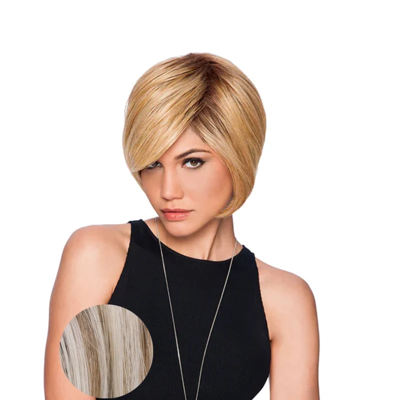 Hairdo Bob Perruque Blond Clair Cendré Avec Racine Brune RL19/23SS