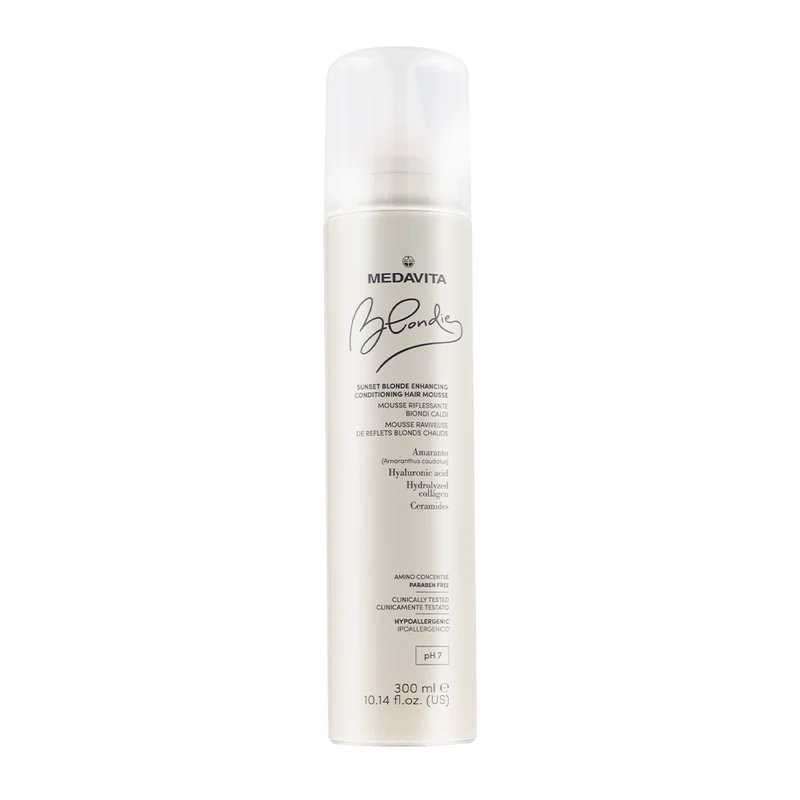 Medavita Blondie Sunset Blonde Enhancing Conditioning Hair Mousse 300ml - mousse réfléts cheveux blonds chauds