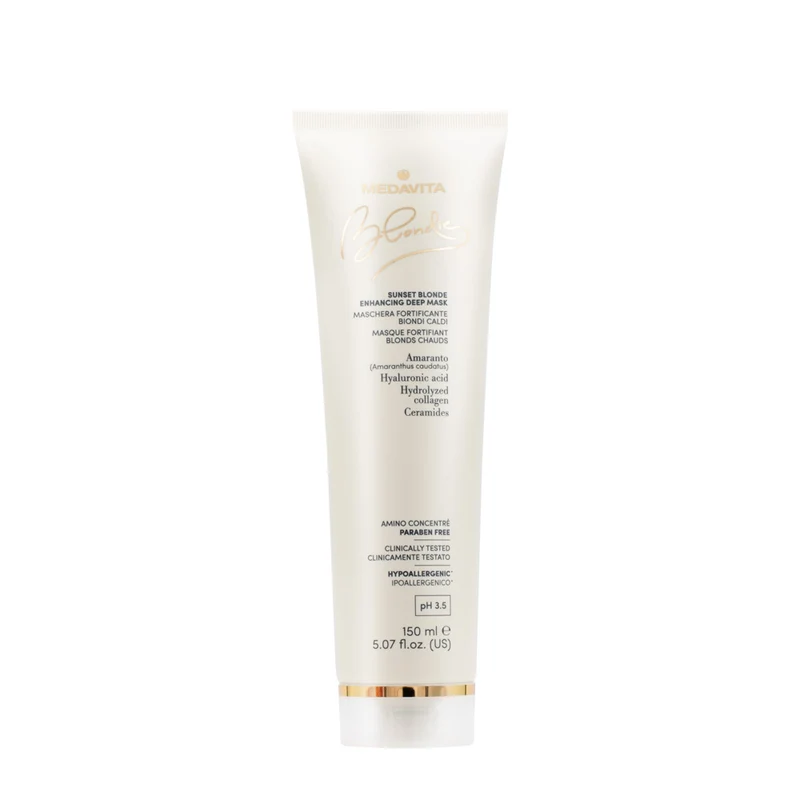 Medavita Blondie Sunset Blonde Enhancing Deep Mask 150ml - masque rehausseur de reflets blonds chauds