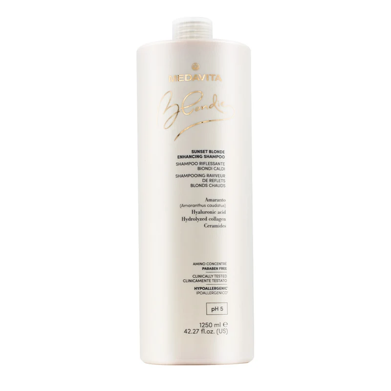 Medavita Blondie Sunset Blonde Enhancing Shampoo 1250ml - shampoing rehausseur de reflets blonds froids