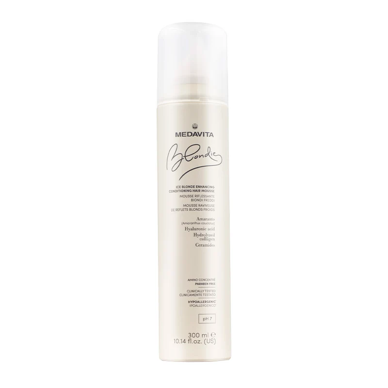 Medavita Blondie Ice Blonde Enhancing Conditioning Hair Mousse 300ml - mousse réfléts cheveux blonds froids
