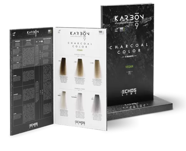 Nuancier 6 mèches gamme Charbon Karbon 9