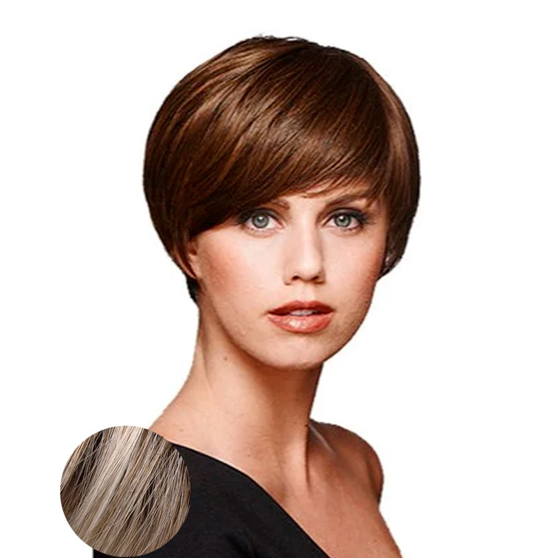 Hairdo Short & Sleek Perruque blonde cendrée claire avec racine brune RL19/23SS