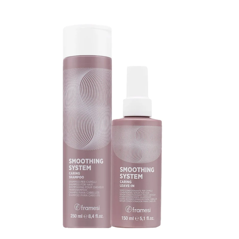 Framesi Smoothing System Caring Shampoo 250ml Moisturizing Leave In 150ml