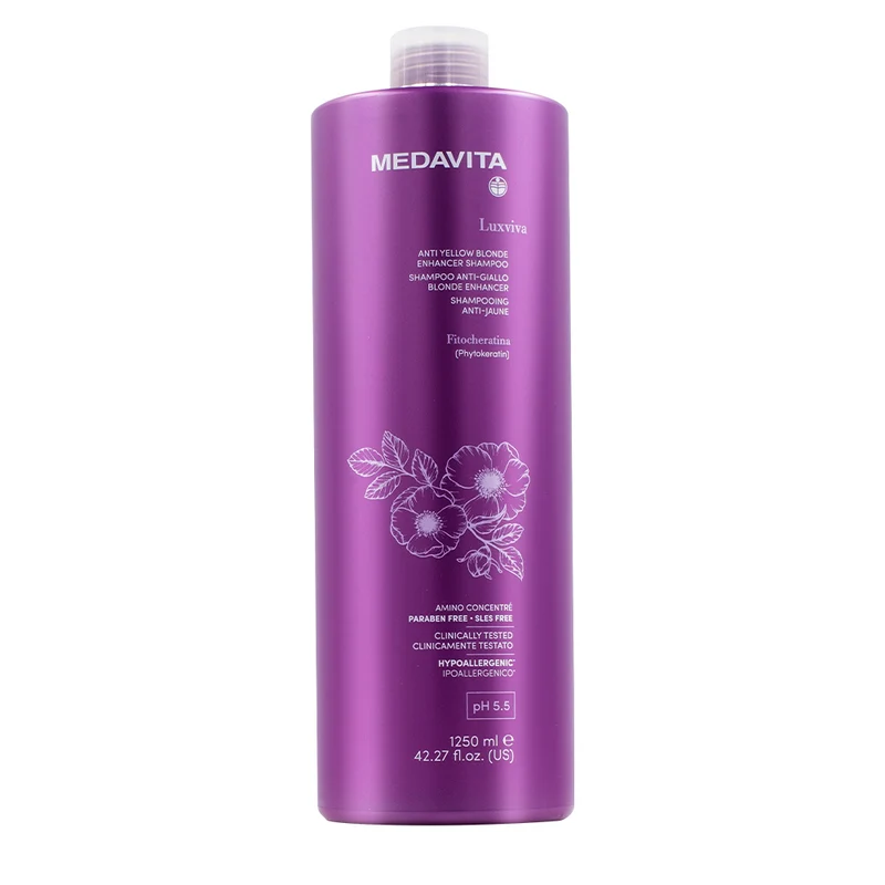 Medavita Luxviva Anti Yellow Blonde Enhancer Shampoo 1250ml - shampooing antijaunissement