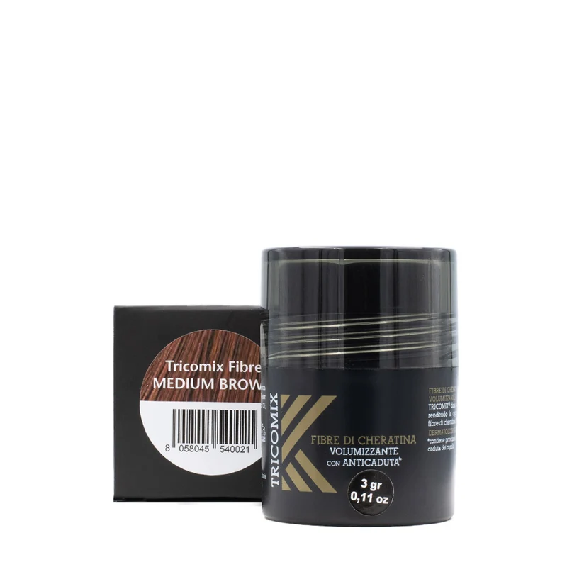 Tricomix Fibre Di Cheratina Medium Brown 3gr - fibres de kératine volumatrices avec action anti-chute