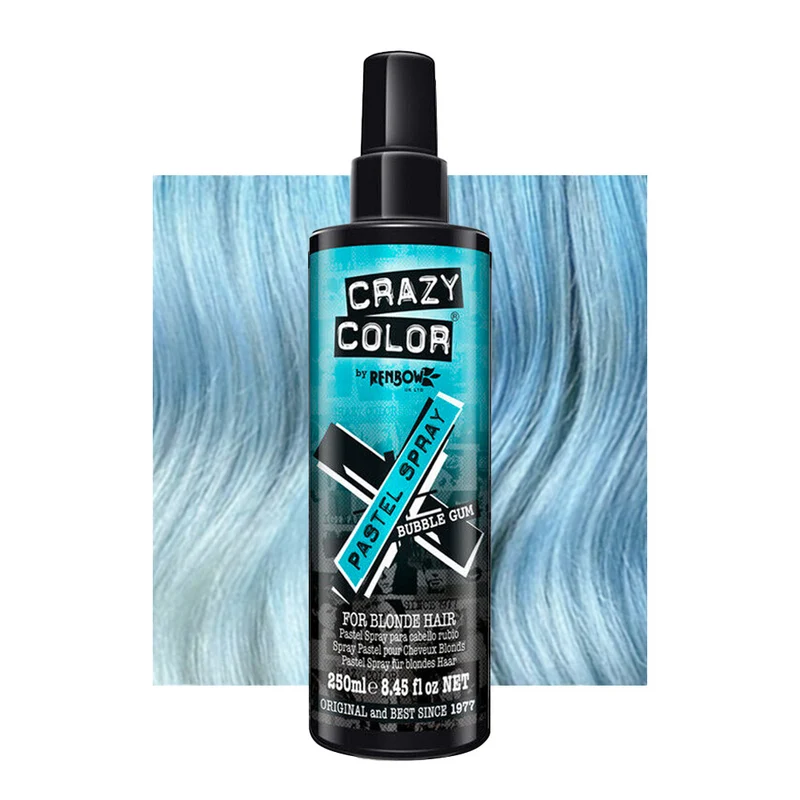 Crazy Color Pastel Spray Bubble Gum 250ml - couleur temporaire en spray bleu pastel