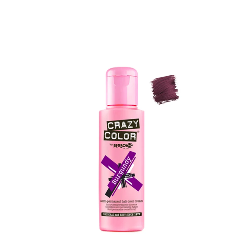 Crazy Color Burgundy no 61, 100ml - crème colorante cheveux bordeaux