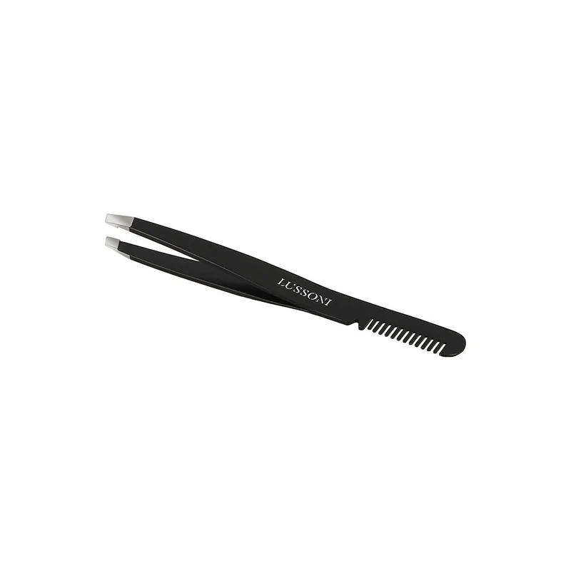 Lussoni Make Up Slant Tweezers With Comb 9.9cm - pince à sourcils avec peigne