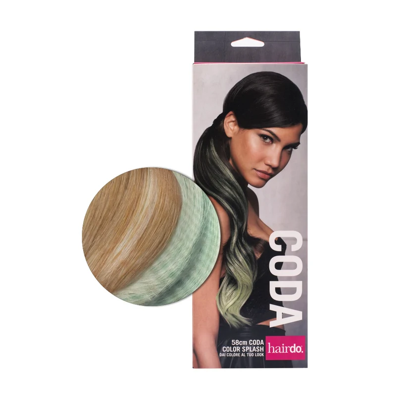 Hairdo Queue Color Splash Gold Wheat / Light Green 58 cm - queue vert clair sur blond clair