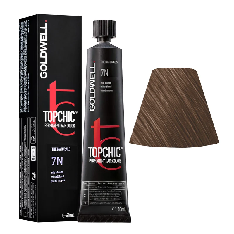 Goldwell Topchic Tube 7N Blond Moyen 60ml - coloration permanente en tube