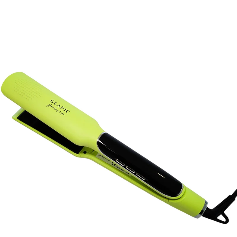 Glapic Lime Yellow Large Hair Straightener - lisseur jaune lime