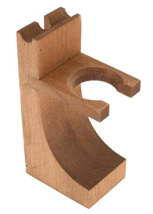 Col. Conk Stand holds Double Track Razor with Shave Brush - Hardwood (Razor & Brush Not Included)