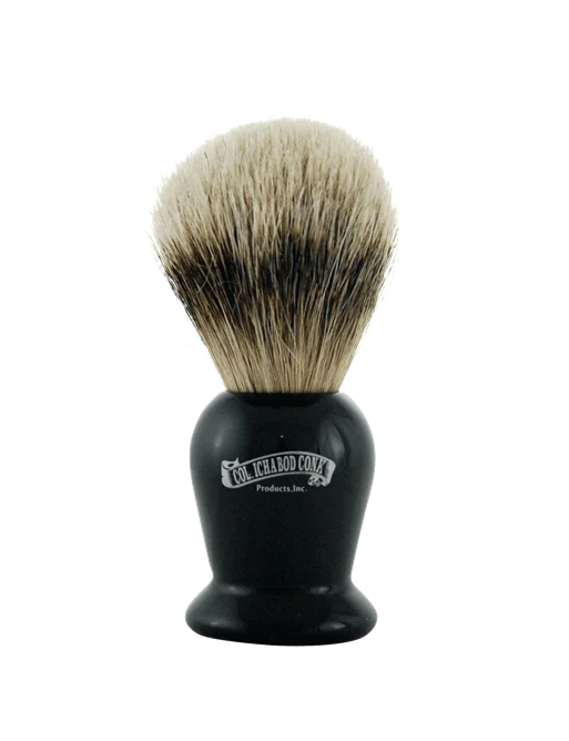 Col. Conk Silver Tip Badger Shave Brush, H:105, K:20, Faux Ebony Handle