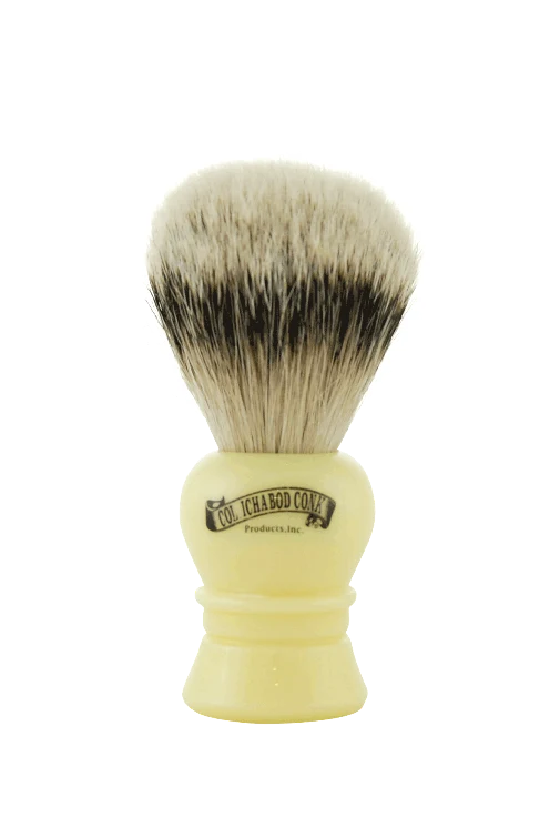 Col. Conk Badger Travel Shave Brush, H:140, K:21, Brushed Aluminium Handle & Case