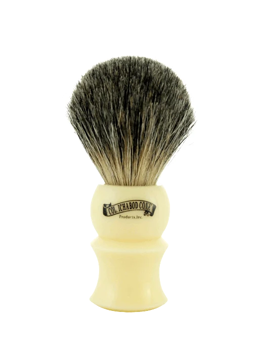 Col. Conk Badger Shaving Brush, H:102, Cream Resin Handle