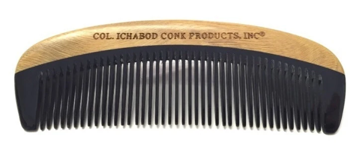 Col. Conk Green Sandalwood Horn Comb - 5.6" Anti-Static