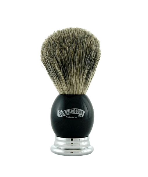 Col. Conk Badger Shaving Brush, H:102, K:23, Ebony+Metal Handle
