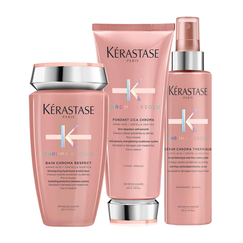 Kerastase Chroma Absolu Bain Chroma Respect 250ml Fondant Cica Chroma200ml Serum Thermique150ml