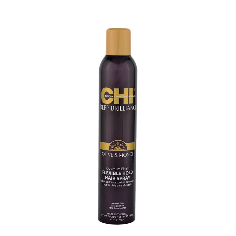 CHI Deep Brilliance Olive & Monoi Flexible Hold Hairspray 284gr - laque brillance
