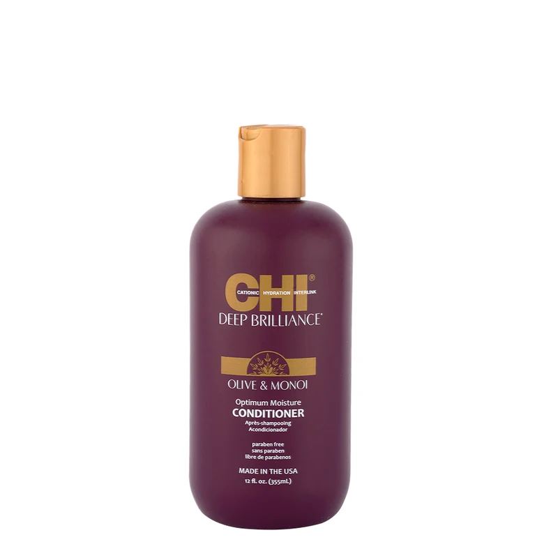 CHI Deep Brilliance Olive & Monoi Optimum Moisture Conditioner 355ml - conditionneur brillance hydratant