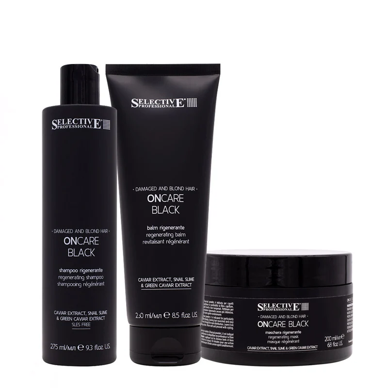 Selective Professional On Care Black Shampoo 275ml Balm 250ml Mask 200ml