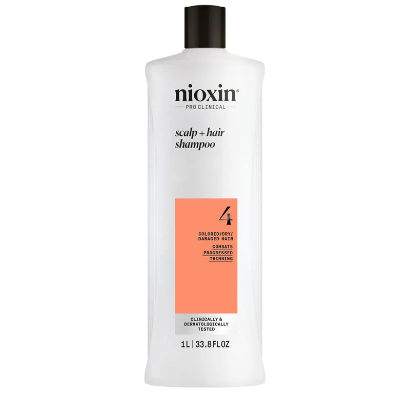 Nioxin Sistema 4 Scalp + Hair Shampoo 1000ml - shampooing fortifiant pour cheveux abîmés