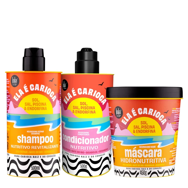 Lola From Rio Ela É Carioca Shampoo Condicionador 500ml Máscara 450gr