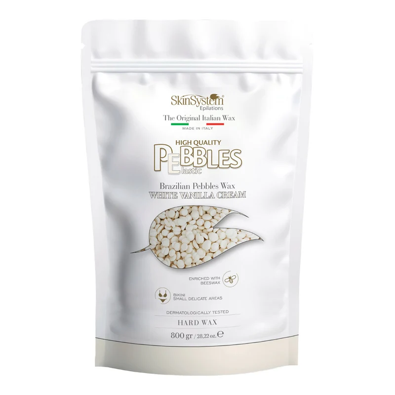 SkinSystem Le Pebbles High Quality Brazilian Pebbles Wax White Vanilla Cream 800gr - cire brésilienne