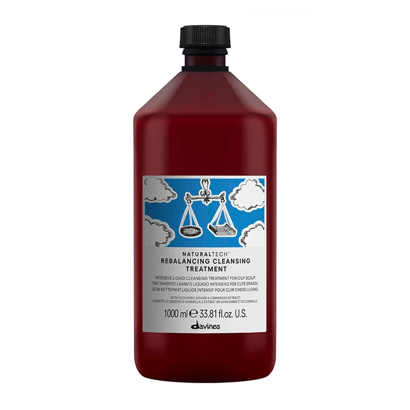 Davines Naturaltech Rebalancing Cleansing Treatment 1000ml - soin liquide nettoyant pour cuir chevelu gras