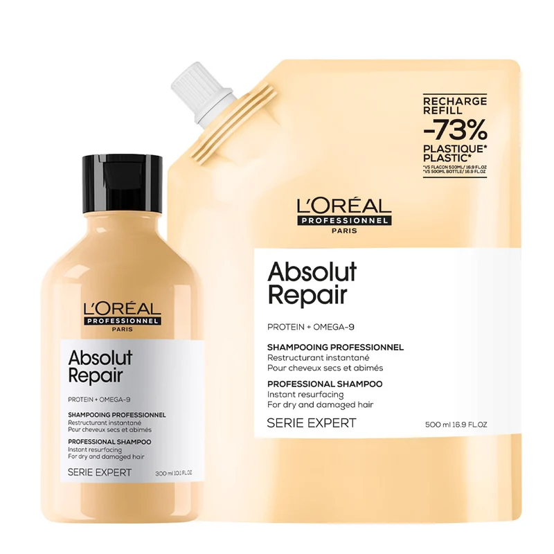 L'Oréal Professionnel Paris Serie Expert Absolut Repair Shampoo 300ml + Refill 500ml