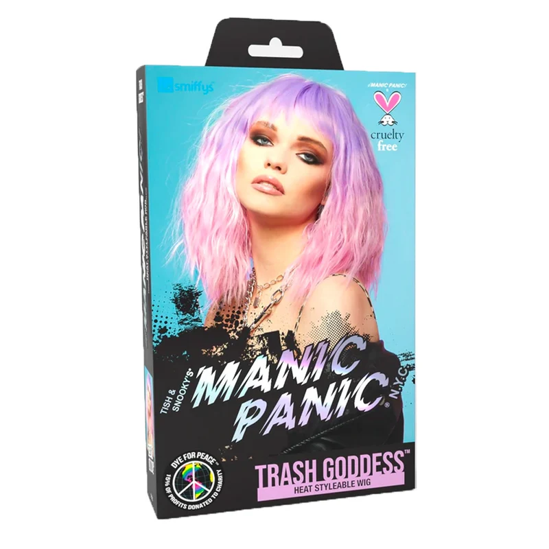Manic Panic Fleurs du Mal Trash Goddess Wig - perruque rose pastel et violet