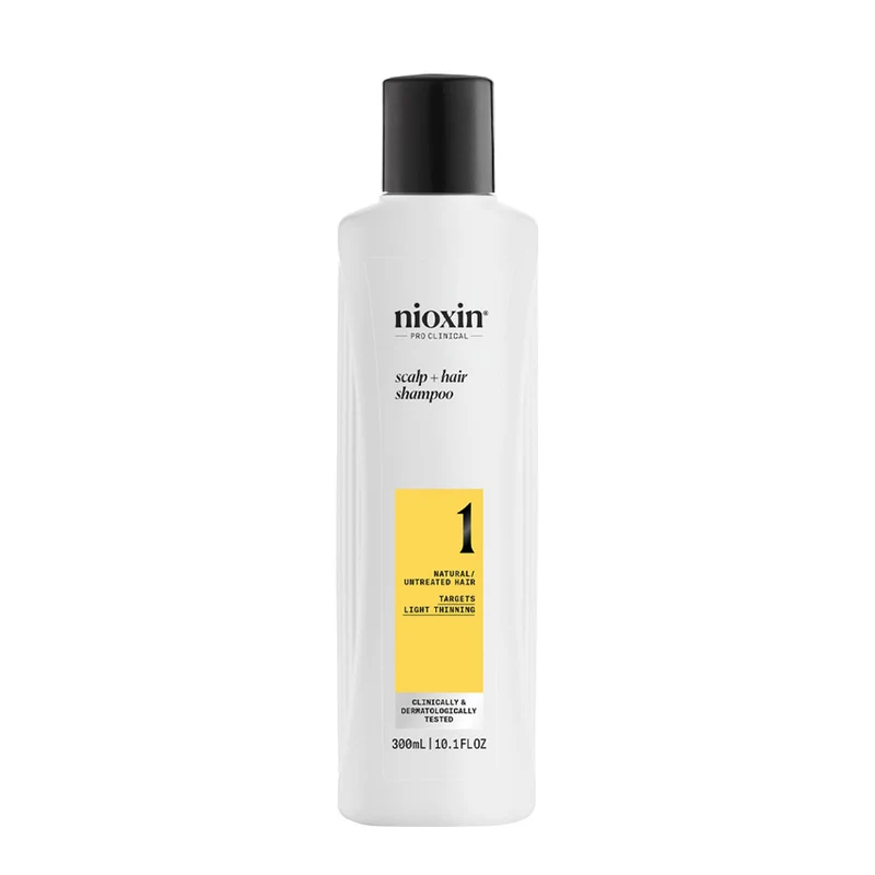 Nioxin Système 1 Scalp + Hair Shampoo 300ml - shampooing cheveux légèrement clairsemés