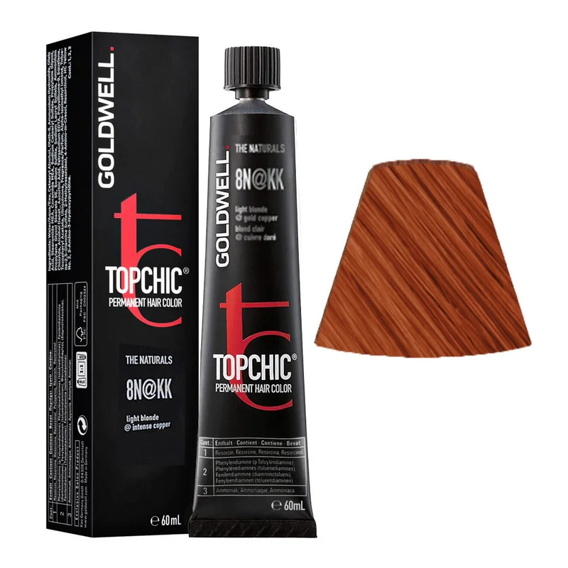 Goldwell Topchic Tube 8N@KK Blond Clair Elumanated Cuivre Intense 60ml - coloration permanente en tube