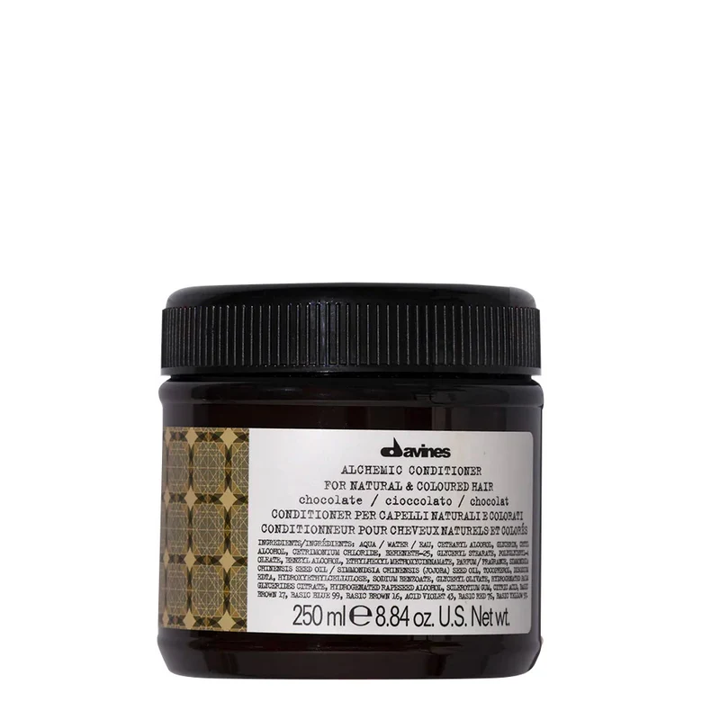 Davines Alchemic Conditioner Chocolate 250ml - conditionneur rehausseur de reflets cheveux colorés et naturels