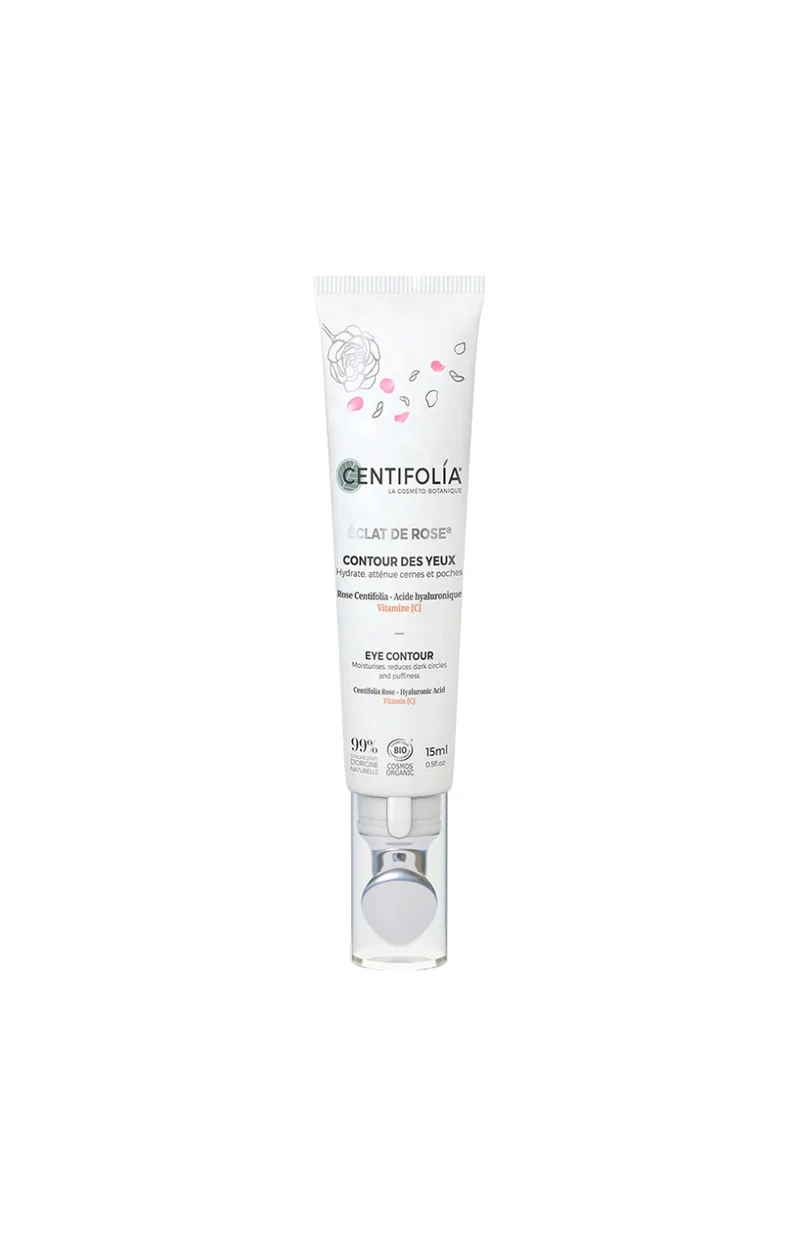 Crème contour des yeux bio - Rose & acide hyaluronique - 15 ml