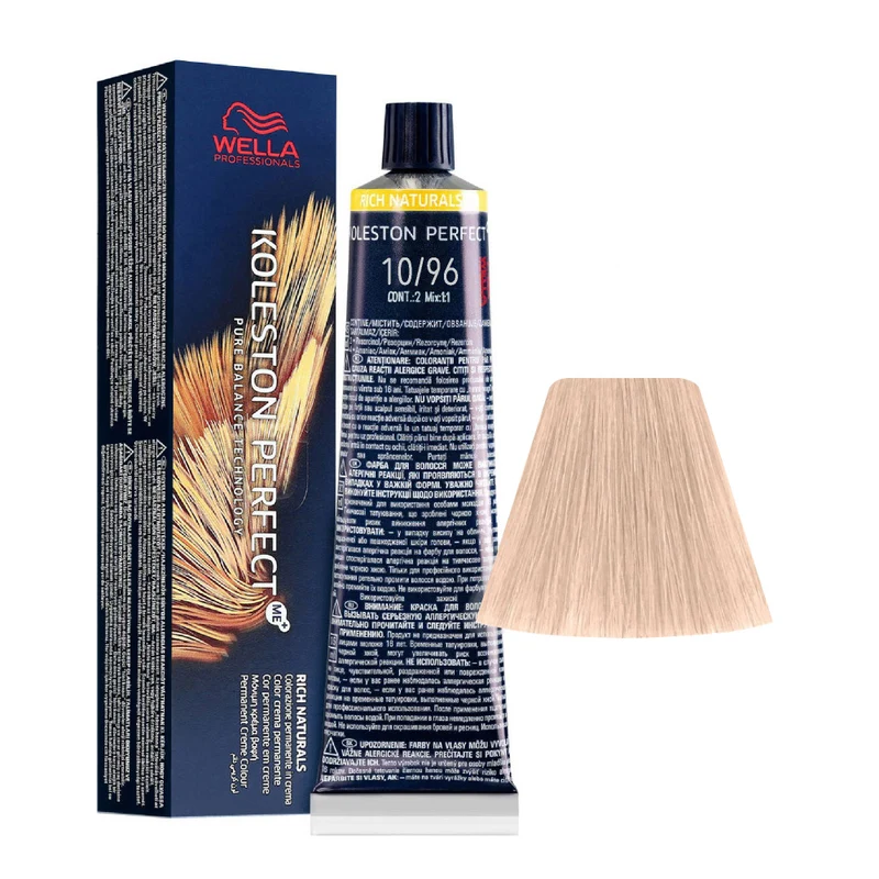 Wella Koleston Perfect Me+ Rich Naturals 10/96 Blond Platine Cendrè Violet 60ml - coloration permanente