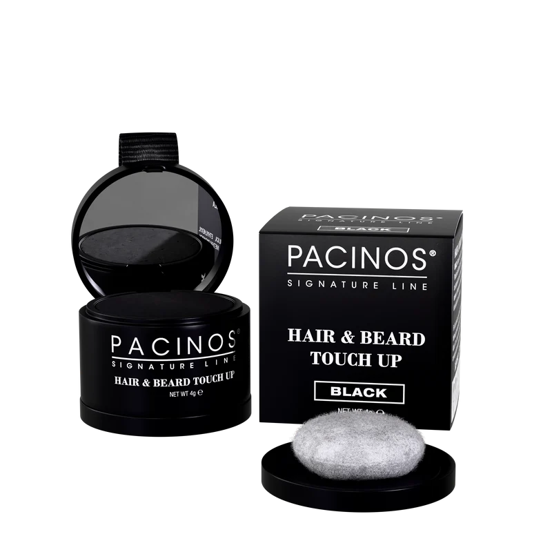 Hair & Beard Touch Up Powder – Instantly Covers Gray Hair, Bald Spots & Patchy Beards – Water-Resistant, Natural Finish – Black – 4g Color Kit Haircare