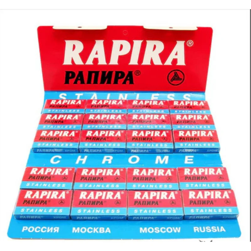 Rapira Double Edge Safety Razor Blades Chrome (5 Blade pack) pack of 20