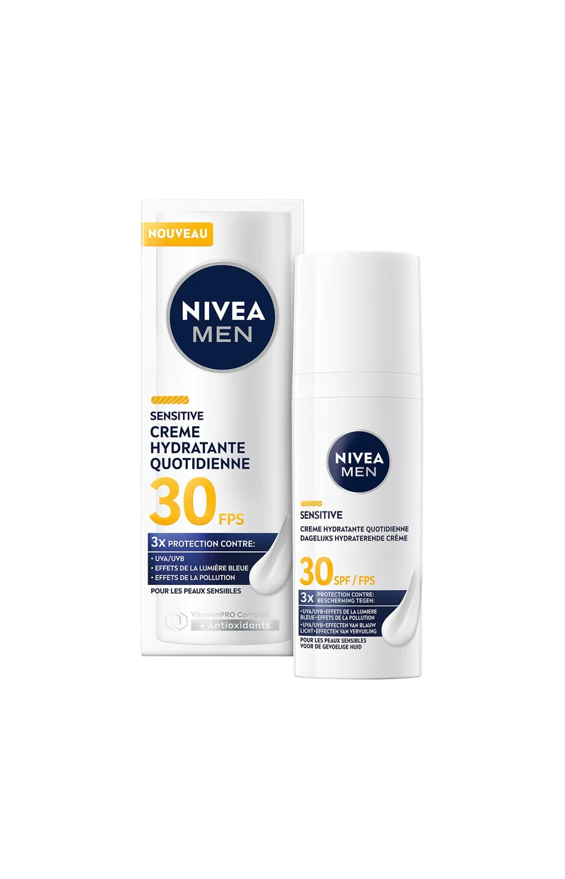 Crème hydratante SPF 30 - Peaux sensibles - Homme - Visage - 50 ml