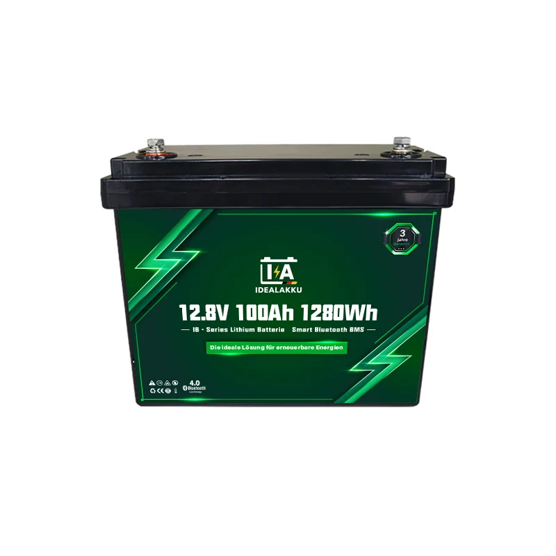 Batterie Lithium LiFePO4 12.8V 100Ah IDEALAKKU IB-12-100 Bluetooth BMS intégré