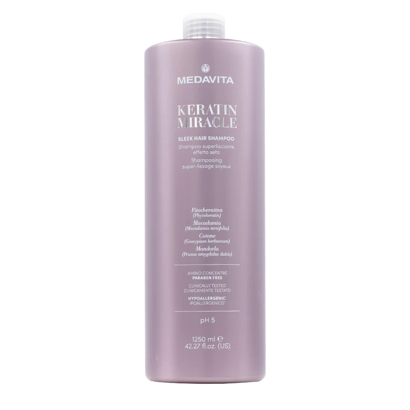 Medavita Lunghezze Keratin Miracle Sleek Hair Shampoo 1250ml - shampooing lissant