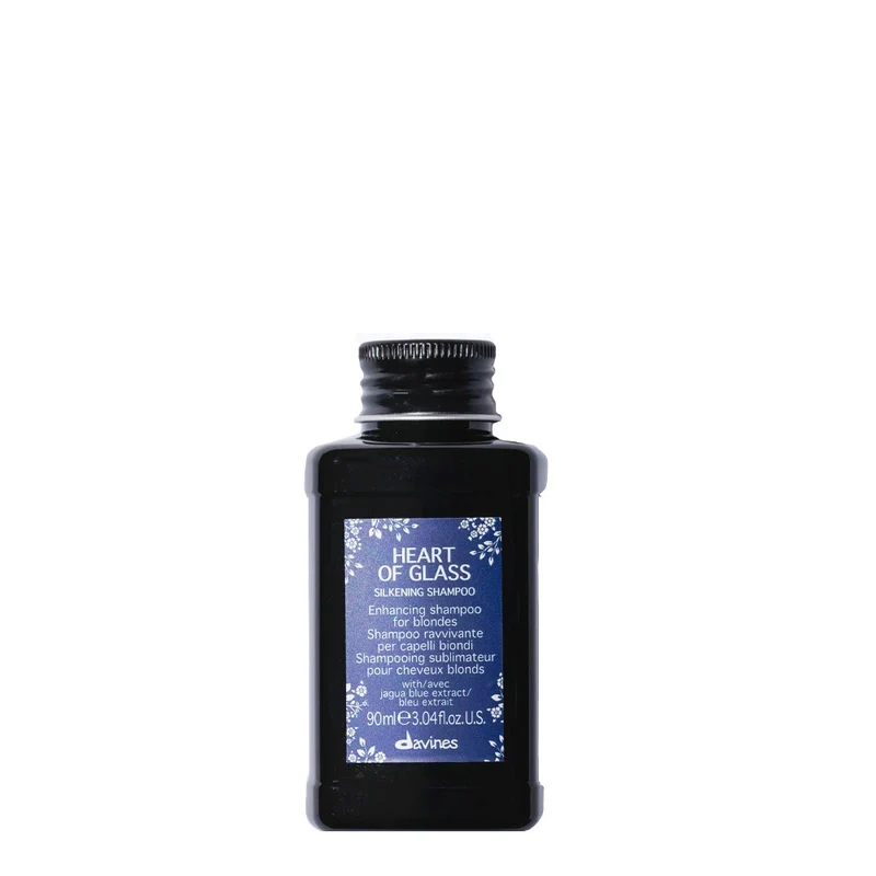 Davines Heart of Glass Silkening Shampoo 90ml - shampooing revitalisant pour cheveux blonds