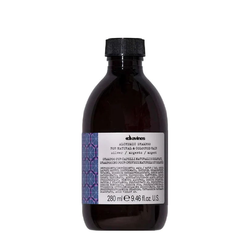 Davines Alchemic Shampoo Silver 280ml - shampoing intensifiant les reflets de cheveux blond platine et gris