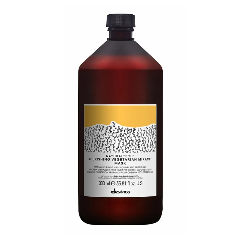 Davines Naturaltech Nourishing Vegetarian Miracle Mask 1000ml - masque extra hydratant pour cheveux secs et abîmés