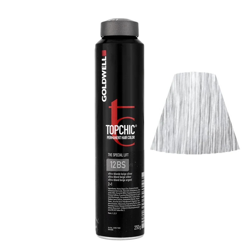 Goldwell Topchic Can 12BS Ultra Blond Beige Argent 250gr - coloration permanente en bombe